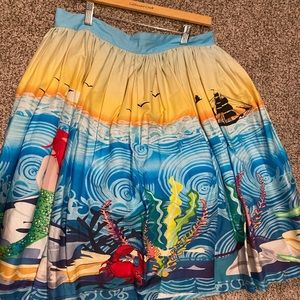 Unique vintage mermaid print skirt